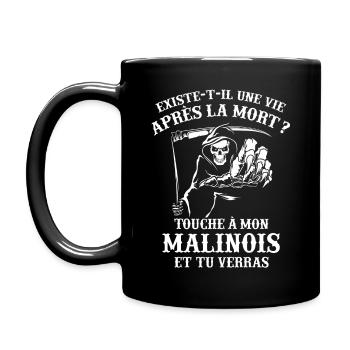 T-shirt Chien - Touche à mon Malinois - Mug uni - noir - Gauche