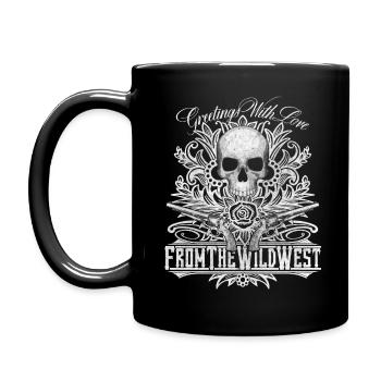 Wild West Skull & Guns - Tasse einfarbig - Schwarz - Links