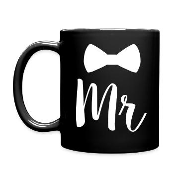 Newlyweds Mr Bowtie For Husbands - Full Colour Mug - black - Left