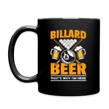 BILLARD BIER POOL SNOOKER SPIELER SPRUCH GESCHENK - Tasse einfarbig - Schwarz - Links