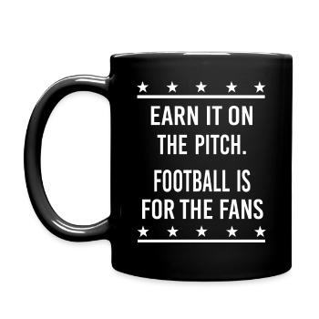 FOOTBALL IS FOR THE FANS Leeds FC players tshirt - Full Colour Mug - black - Left