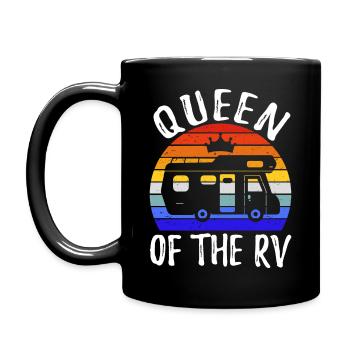 Königin des RV III - Tasse einfarbig - Schwarz - Links