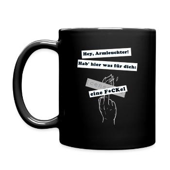 hier eine F*Ckel für dich! - Tasse einfarbig - Schwarz - Links
