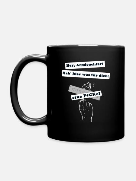 hier eine F*Ckel für dich! - Tasse einfarbig - Schwarz