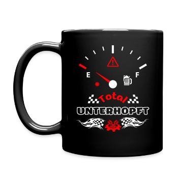 Total Unterhopft Bier Tank Display Tacho - Tasse einfarbig - Schwarz - Links