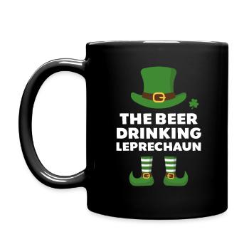 Der Bier trinkende Kobold - Tasse einfarbig - Schwarz - Links