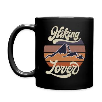 Wandern Natur Hiking Lover - Tasse einfarbig - Schwarz - Links