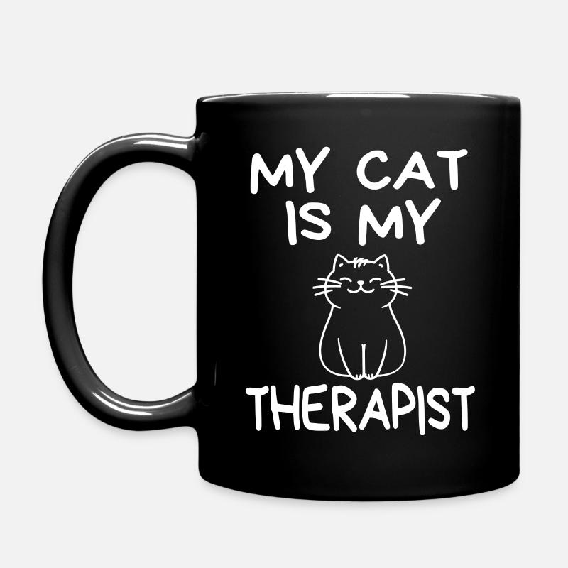Mon chat est mon thérapeute - Mug uni - noir