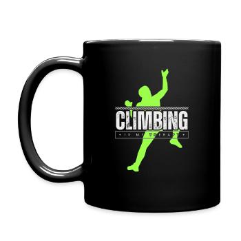 Climbing is my therapy - Tasse einfarbig - Schwarz - Links