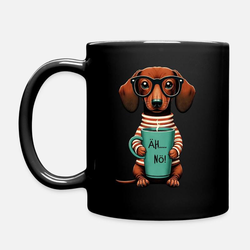 Euh non ! Restez au frais teckel - Mug uni - noir