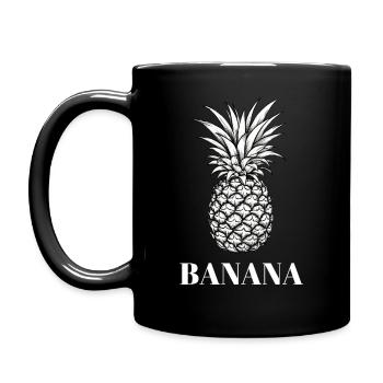 Banananas - Banane oder Ananas - Geschenk Party - Tasse einfarbig - Schwarz - Links