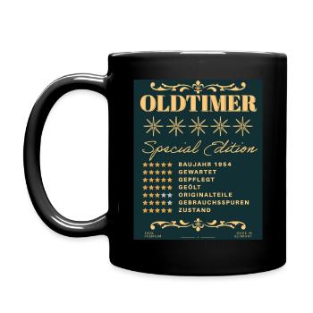 Oldtimer Special Edition: 70 Jahre alt - Tasse einfarbig - Schwarz - Links