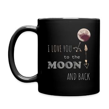 I Love You to the Moon And Back - Tasse einfarbig - Schwarz - Links