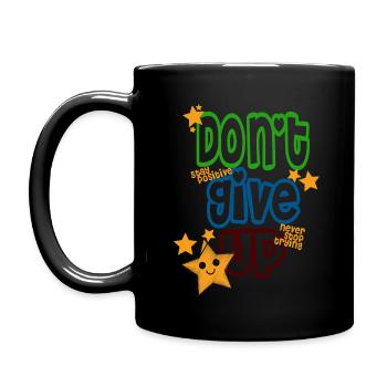 Don't give up - Tasse einfarbig - Schwarz - Links