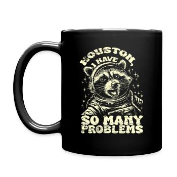 Vintage Waschbär Houston I Have So Many Problems - Tasse einfarbig - Schwarz - Links