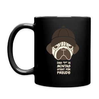 Das "F" in Montag? Frenchie findet's doof! - Tasse einfarbig - Schwarz - Links