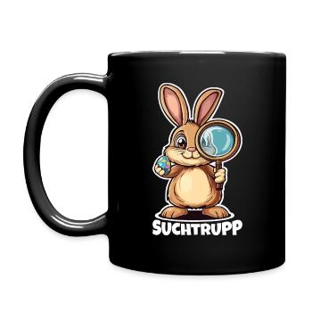Ostern Suchtrupp Osterhase Eiersuche - Tasse einfarbig - Schwarz - Links