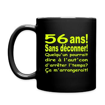 56 ans / anniversaire 56 ans / teeshirt 56 ans - Mug uni - noir - Gauche