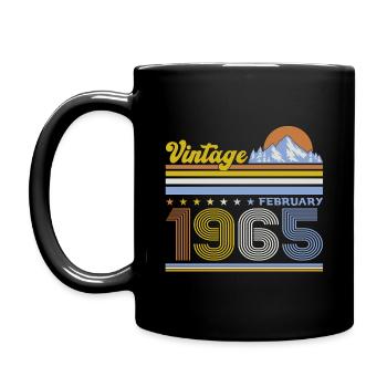 60. Geburtstag Geschenk Mann Original Februar 1965 - Tasse einfarbig - Schwarz - Links