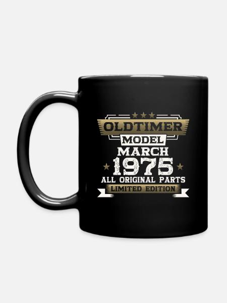 50. Geburtstag Oldtimer Jahrgang 1975 Oldtimer fun - Tasse einfarbig - Schwarz