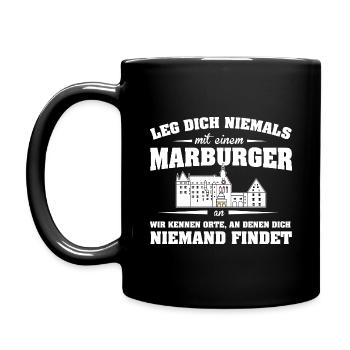 Marburger Tshirt-Anlegen - Tasse einfarbig - Schwarz - Links
