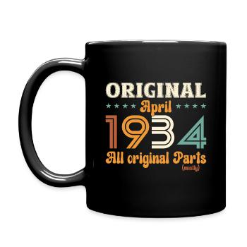90e anniversaire cadeau mari avril Vintage 1934 - Mug uni - noir - Gauche