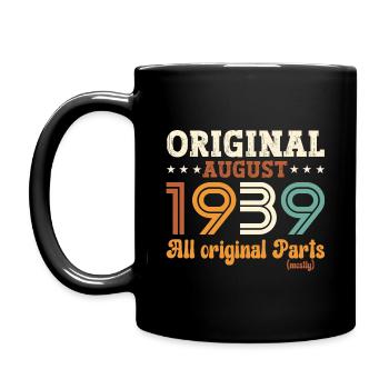 85th Birthday Original August 1939 Born 1939 - Full Colour Mug - black - Left