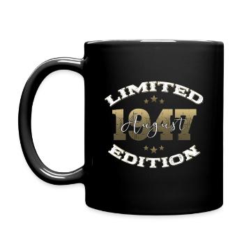 77th Birthday Original August 1947 Born 1947 - Full Colour Mug - black - Left