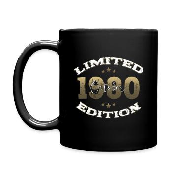 44ème Anniversaire Légende Octobre 1980 Vintage 80's - Mug uni - noir - Gauche