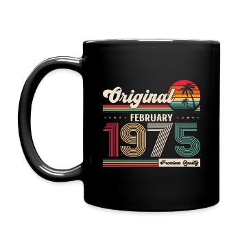 50th Birthday Gift Husband Original February 1975 - Full Colour Mug - black - Left