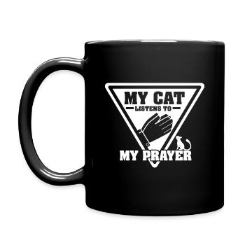 Prière de chat chemise - Mug uni - noir - Gauche