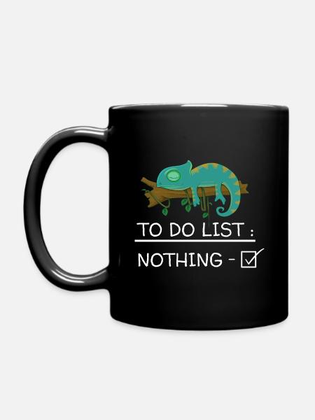 Chamäleon - To-Do-Liste - Tasse einfarbig - Schwarz