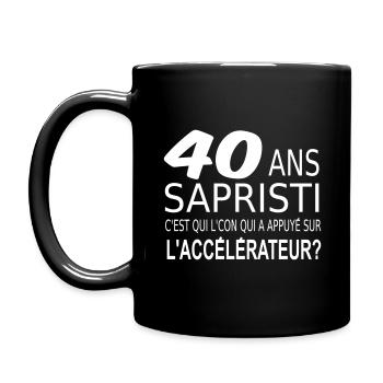 Sapristi j ai 40 ans / anniversaire / humour - Mug uni - noir - Gauche