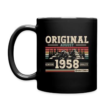 66. Geburtstag Original August 1958 Jahrgang 1958 - Tasse einfarbig - Schwarz - Links
