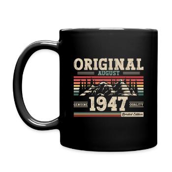 77th Birthday Original August 1947 Born 1947 - Full Colour Mug - black - Left