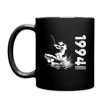 30ème Anniversaire Pêcheur Pêche 1994 Millésime 1994 - Mug uni - noir - Gauche