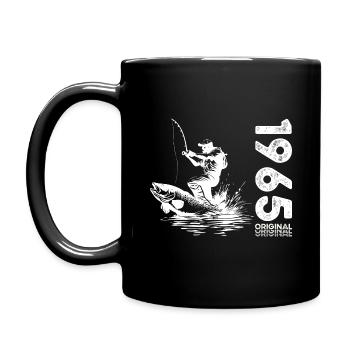 60ème Anniversaire Pêcheur Pêche 1965 Millésime 1965 - Mug uni - noir - Gauche