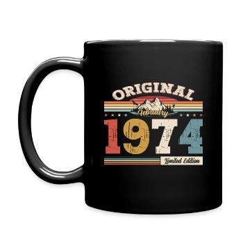 51ème anniversaire cadeau mari Original février 1974 - Mug uni - noir - Gauche