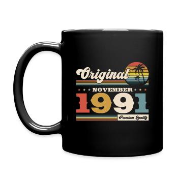 33e anniversaire Voiture classique Novembre 1991 Année 33 - Mug uni - noir - Gauche