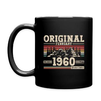 65th Birthday Gift Husband Original February 1960 - Full Colour Mug - black - Left