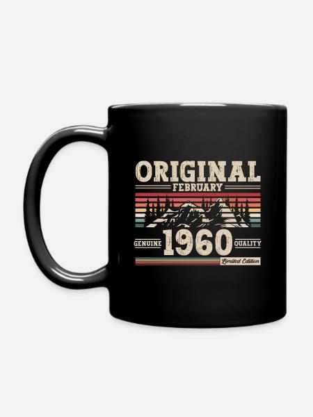 65ème anniversaire cadeau mari Original février 1960 - Mug uni - noir