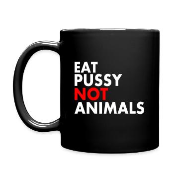Mangez de la chatte pas des animaux - Mug uni - noir - Gauche