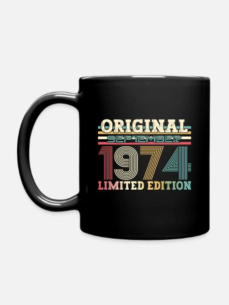 55th Birthday Vintage September 1969 Vintage 69 - Full Colour Mug - black