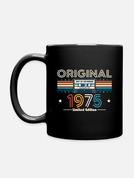 50ème Anniversaire Vintage Novembre 1975 Cassette 1975 - Mug uni - noir
