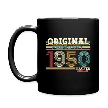 75ème anniversaire cadeau mari Original février 1950 - Mug uni - noir - Gauche
