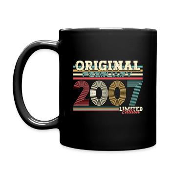 18. Geburtstag Geschenk Mann Original Februar 2007 - Tasse einfarbig - Schwarz - Links