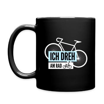 Ich dreh am Rad | Lustige Fahrrad Sprüche & Motive - Tasse einfarbig - Schwarz - Links