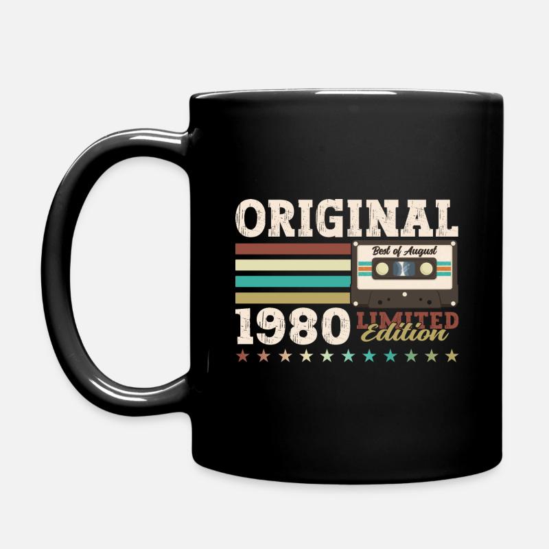 44th Birthday Original August 1980 Cassette 1980 - Full Colour Mug - black