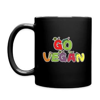 Go Vegan Fruits Lettres - Mug uni - noir - Gauche