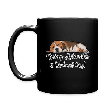 Beagle-Hund, der entzückend ist, ist anstrengend - Tasse einfarbig - Schwarz - Links
